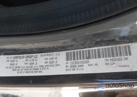 2012 Chrysler 200 Limited from USA, damaged, VIN 1C3CCBCB1CN223334